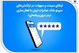 ارتقای سرعت و سهولت در تراکنش‌های سپینو بانک صادرات ایران با فعال‌سازی «رمز درون‌برنامه‌ای»