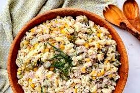 طرز تهیه سالاد ماکارونی مجلسی با ژامبون و سس مخصوص